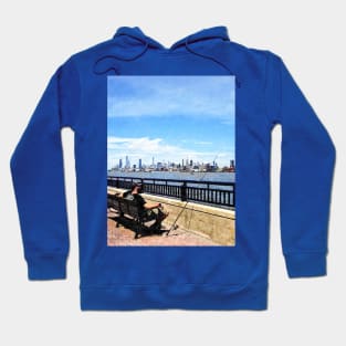 Liberty State Park - Man Fishing Hoodie